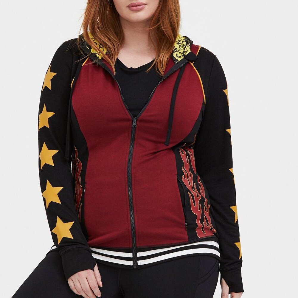 Her Universe DC Comics Birds Of Prey Harley Quinn Black Active Zip Hoodie